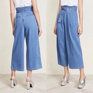 J Brand Heavenly High Bag Waist Jeans 30x24 Wide Leg Crop Belt Pleated